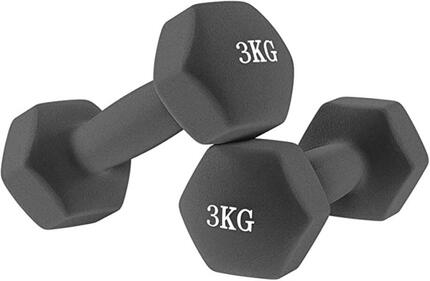 Paire d'Haltères Hexagonaux en Néoprène de 3 kg FF