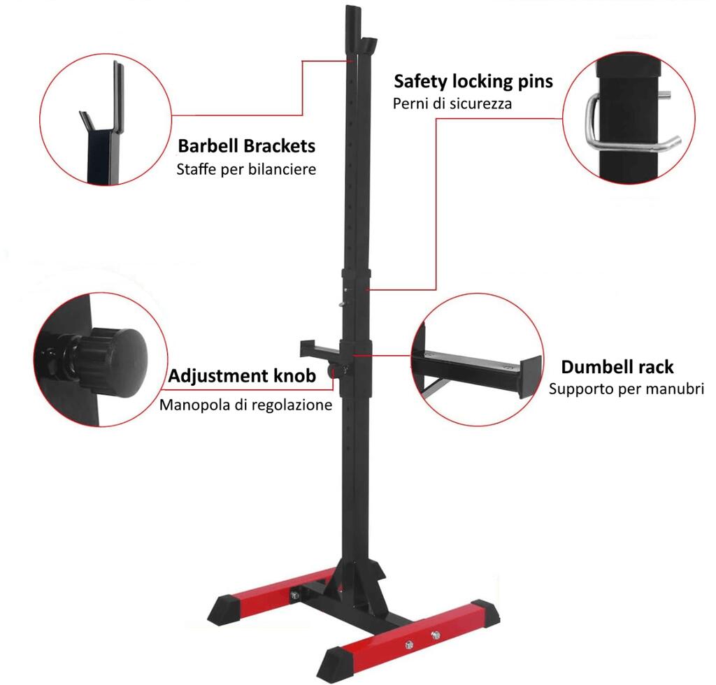 Paar Squat Racks Multifunctionele Stalen Haltersteun FF 5/7