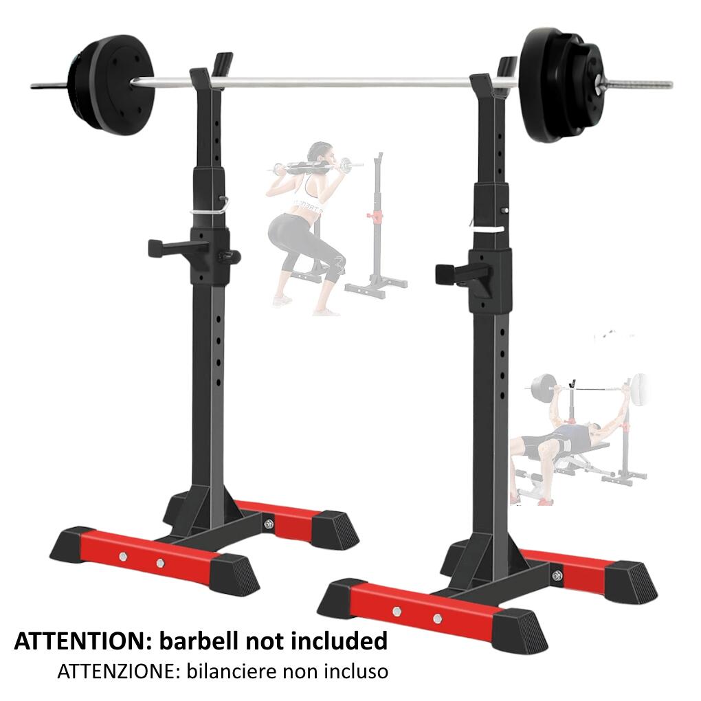 Support de squat multifonction réglable avec rangement poids - Noir - Sport & Plein air