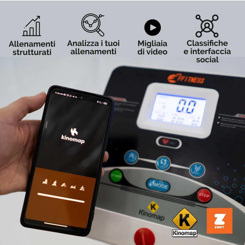 Tapis Roulant Elettrico Pieghevole 10 km/h con Bluetooth FF 6/7