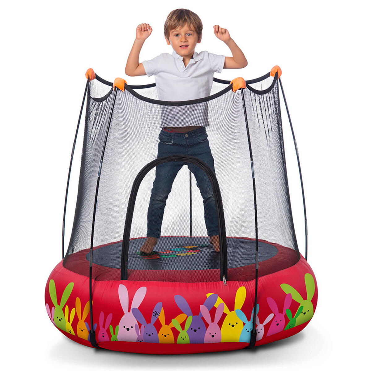 Trampolín Kohala 2 en 1 parque de juegos y cama elástica- Rojo 3/4