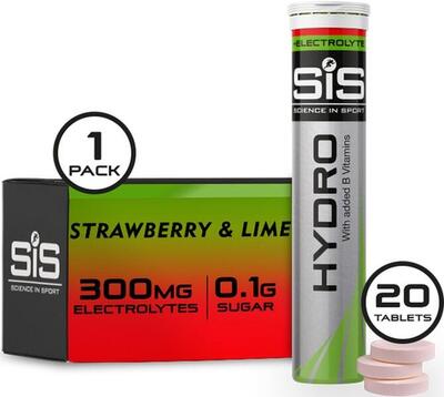 Elektrolyte bruistabletten - 20stuks - go hydro strawberry & lime