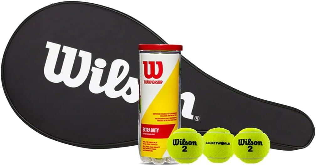 WILSON Wilson Generic Tennis Racket Cover & Tennis Ball Bundle
