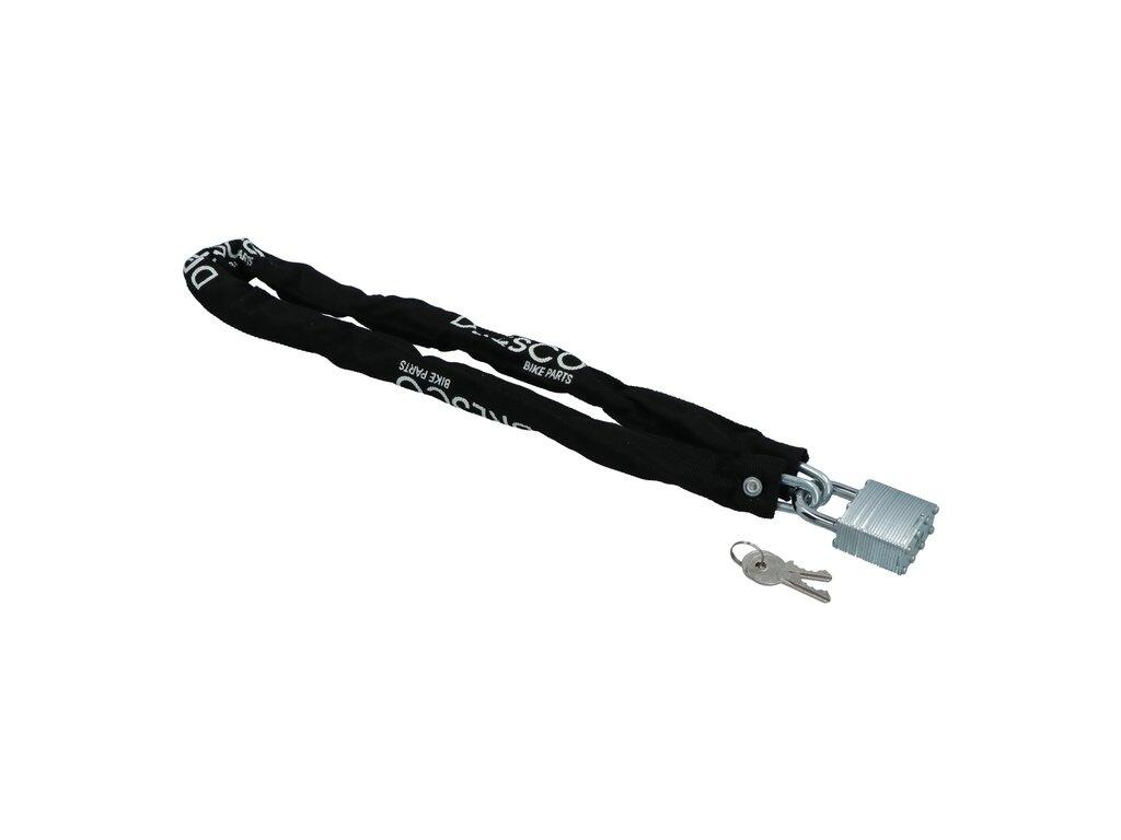 Dresco Kettingslot 90CM - Zwart - Met Hangslot 4/6