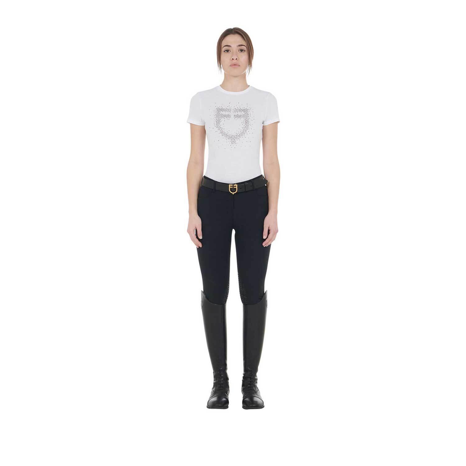 Tee-shirt slim fit strass rosegold - EQUESTRO 3/6