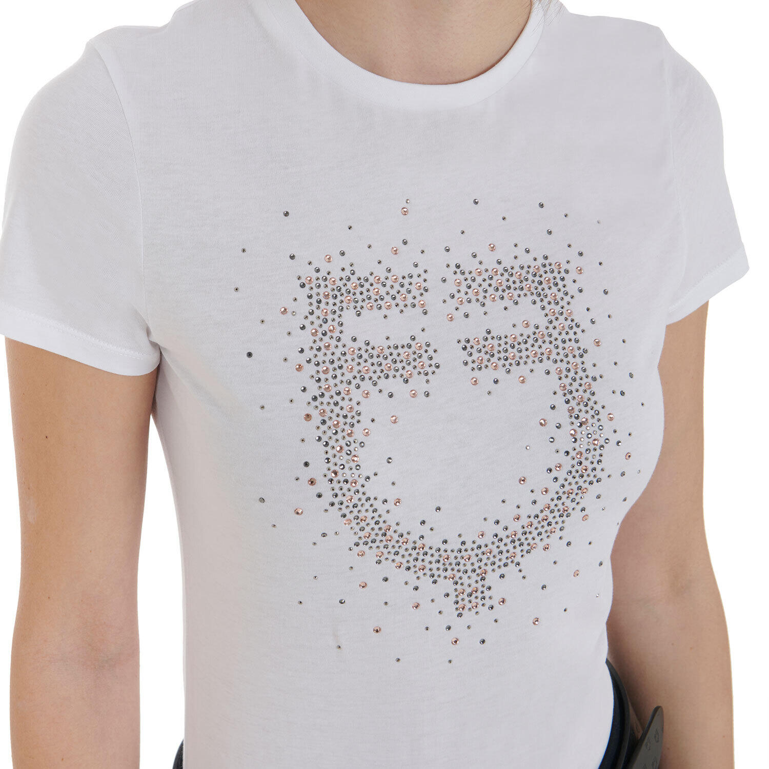 Tee-shirt slim fit strass rosegold - EQUESTRO 6/6