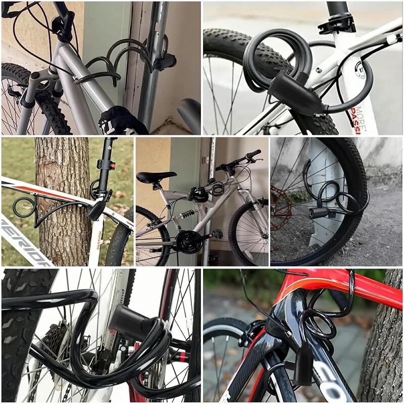 Cablu antifurt biometric pentru bicicletă, motocicletă, scuter, lungime 150 cm,