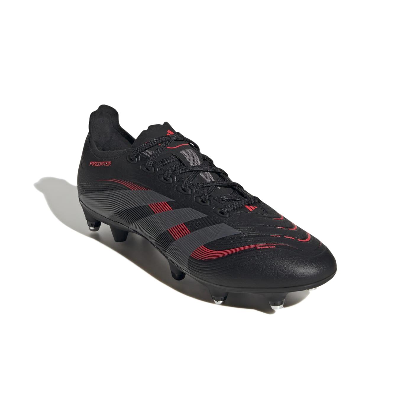 Chuteiras Adidas Predator League SG Pretas e Vermelhas 6/7