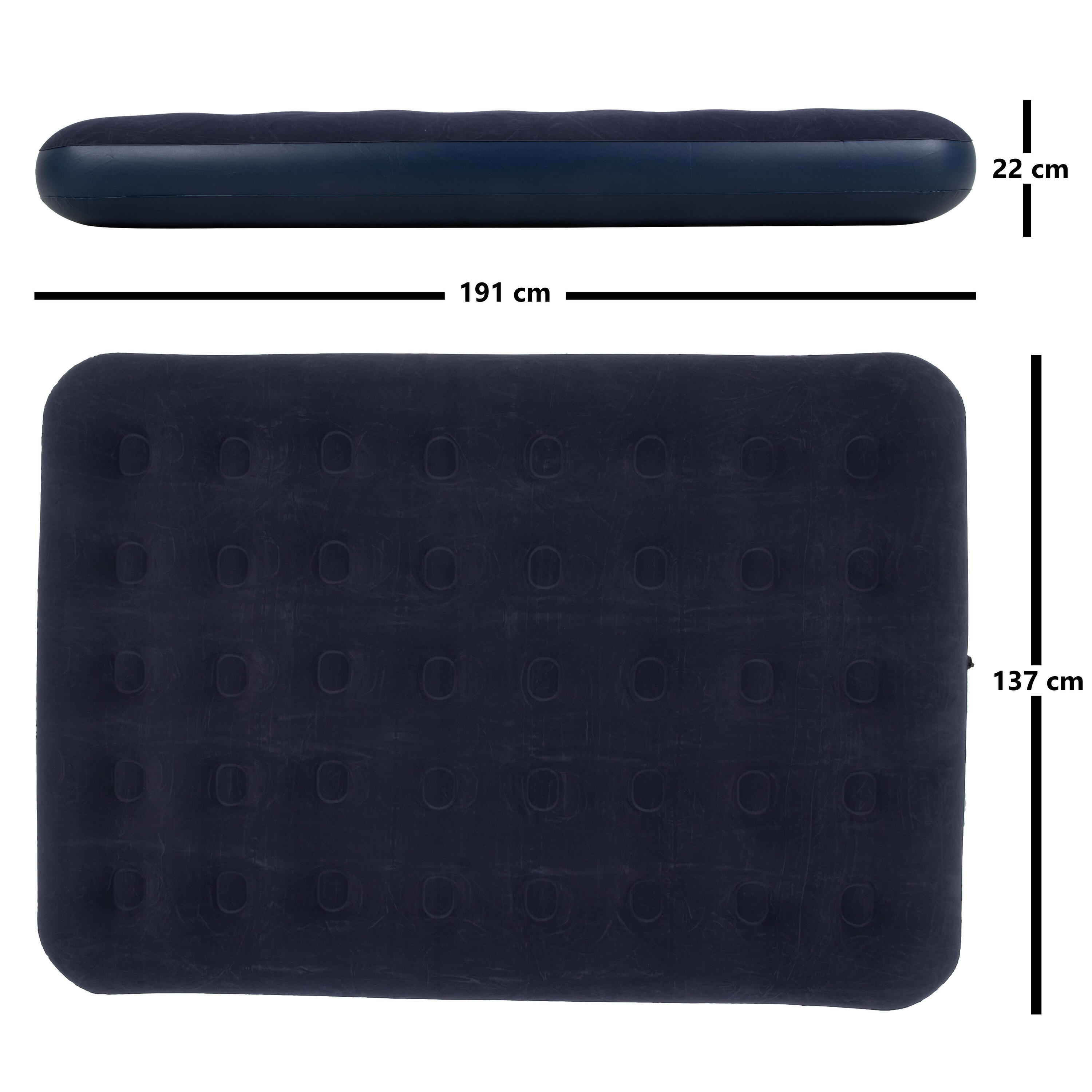 Aufblasbares Campingbett / Luftmatratze Blau 191 x 137 x 22 cm 5/7