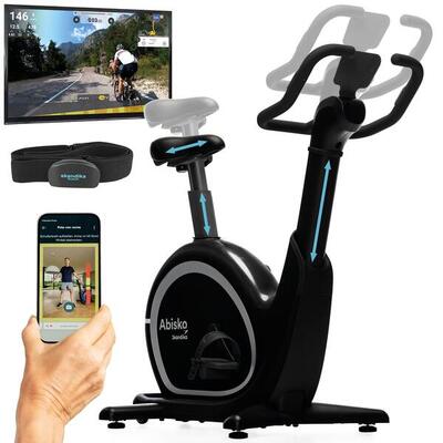 Hometrainer abisko - stuur. zadel automatisch hoogte verstelbaar - connected