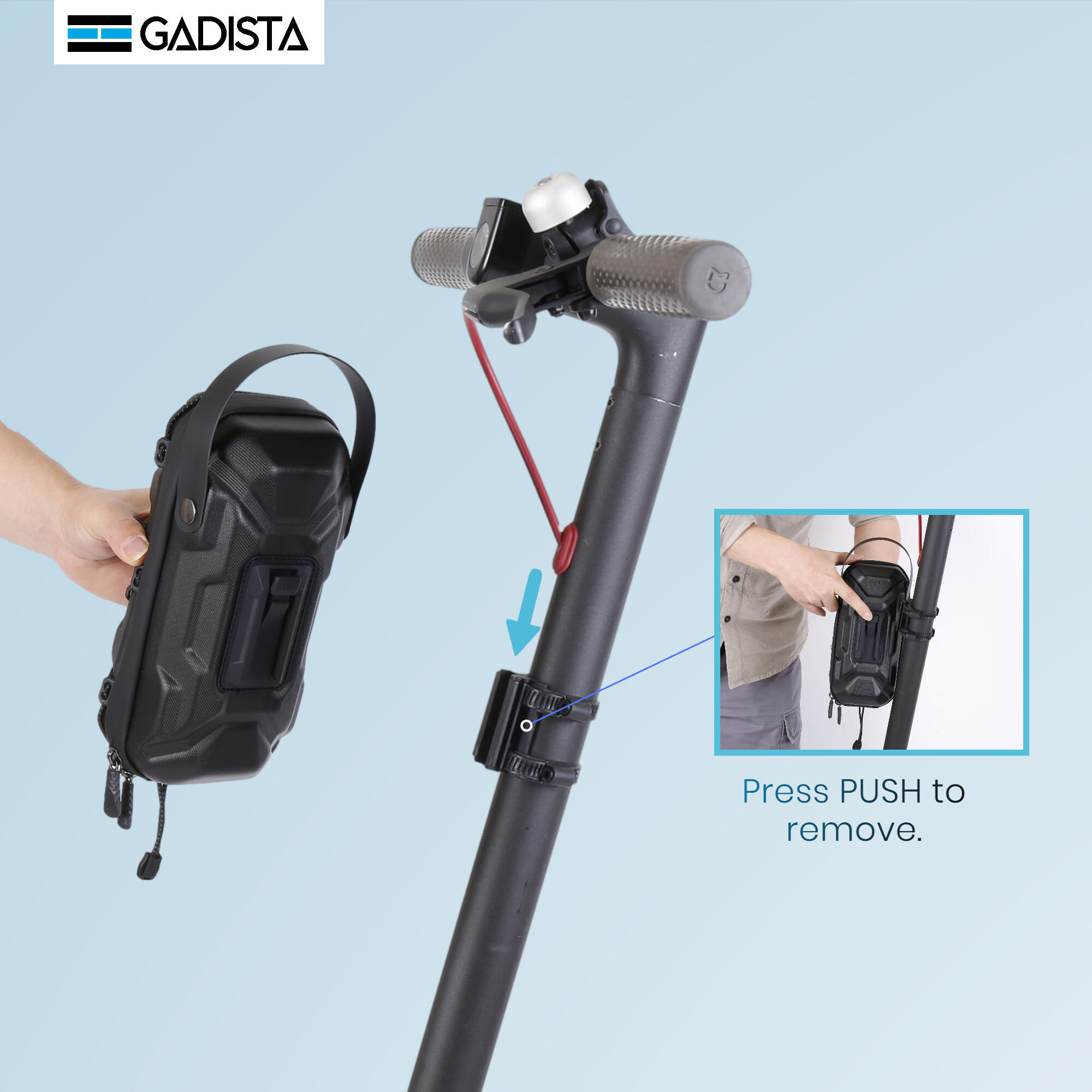 Sacoche Trottinette Electrique étanche 2L, Fixation innovante. Accessoires Trott 2/8