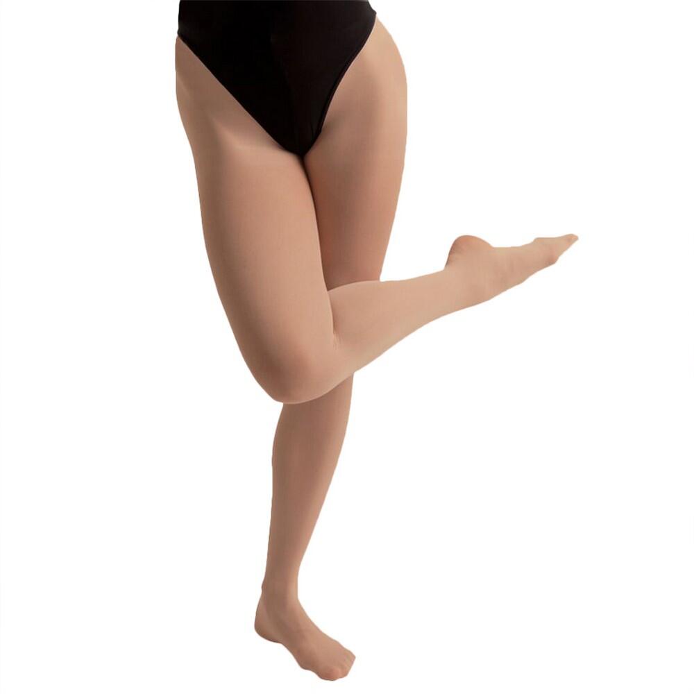 SILKY Childrens Girls Dance Essential Full Foot Tights (1 Pair) (Tan)