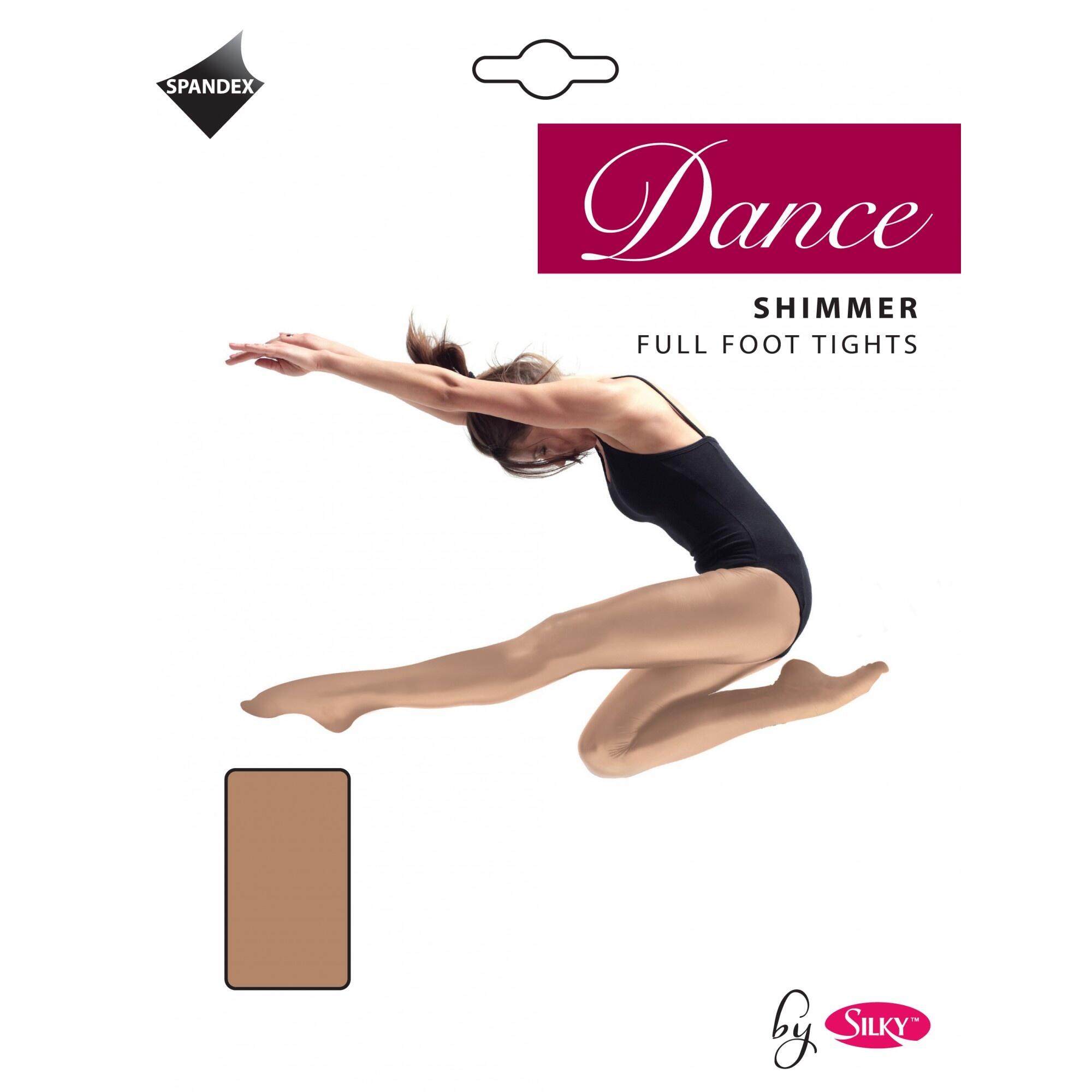 SILKY Girls Dance Shimmer Full Foot Tights (1 Pair) (Toast)