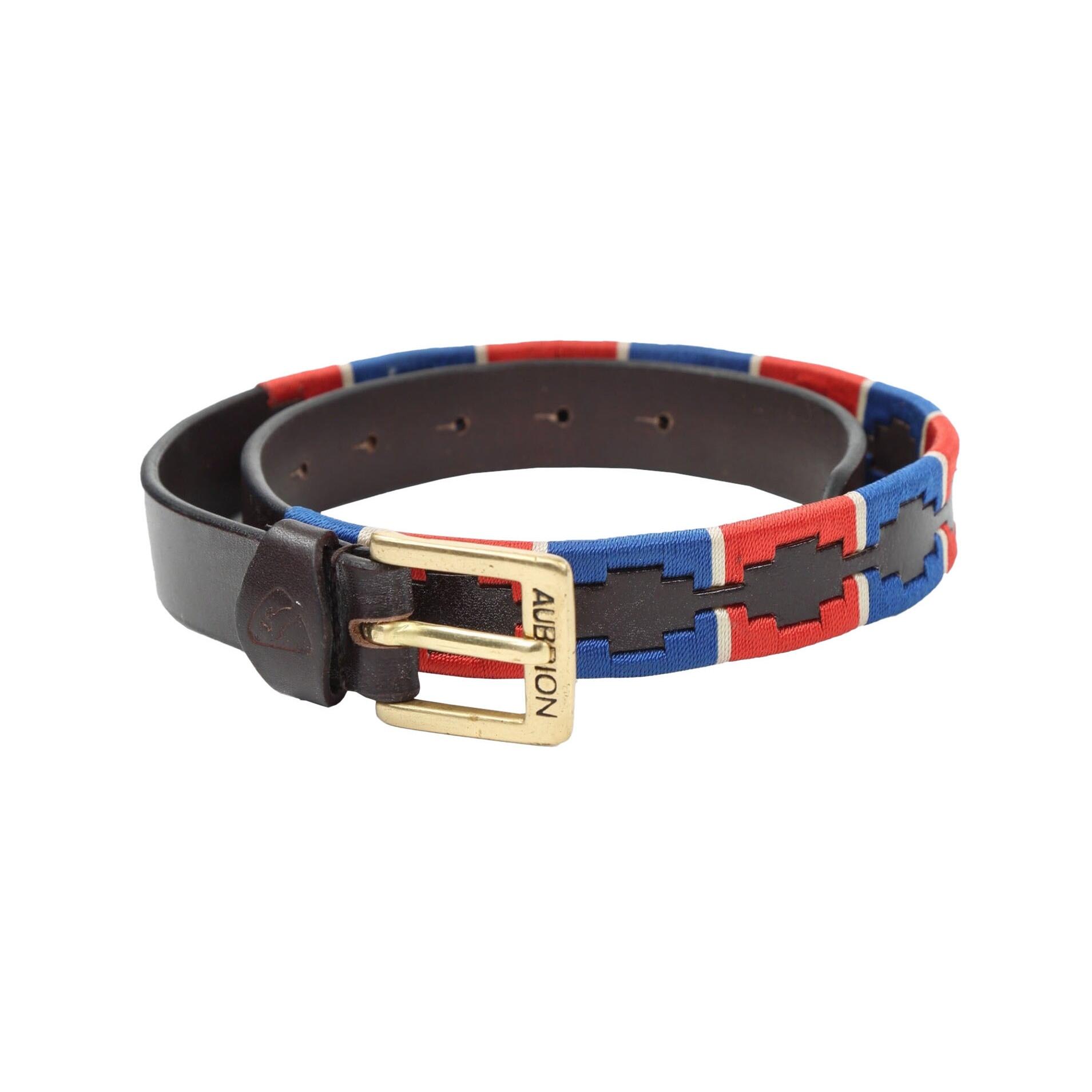 navy blue / red