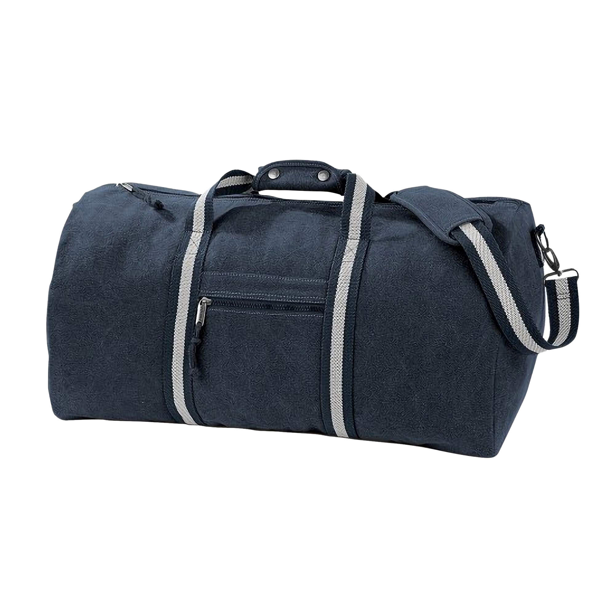 QUADRA Vintage Canvas Holdall Duffle Bag 45 Litres (Pack of 2) (Vintage Oxford Navy)
