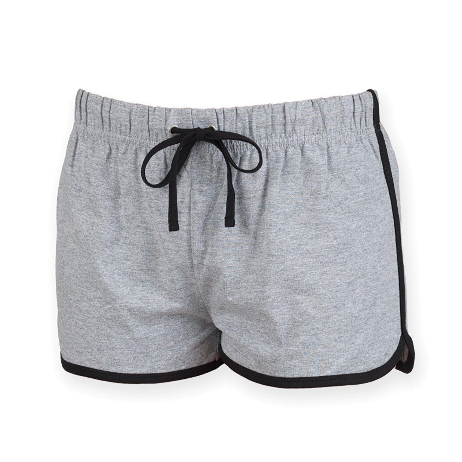 Short De Sport Rétro Femme (Gris/Noir) 2/3