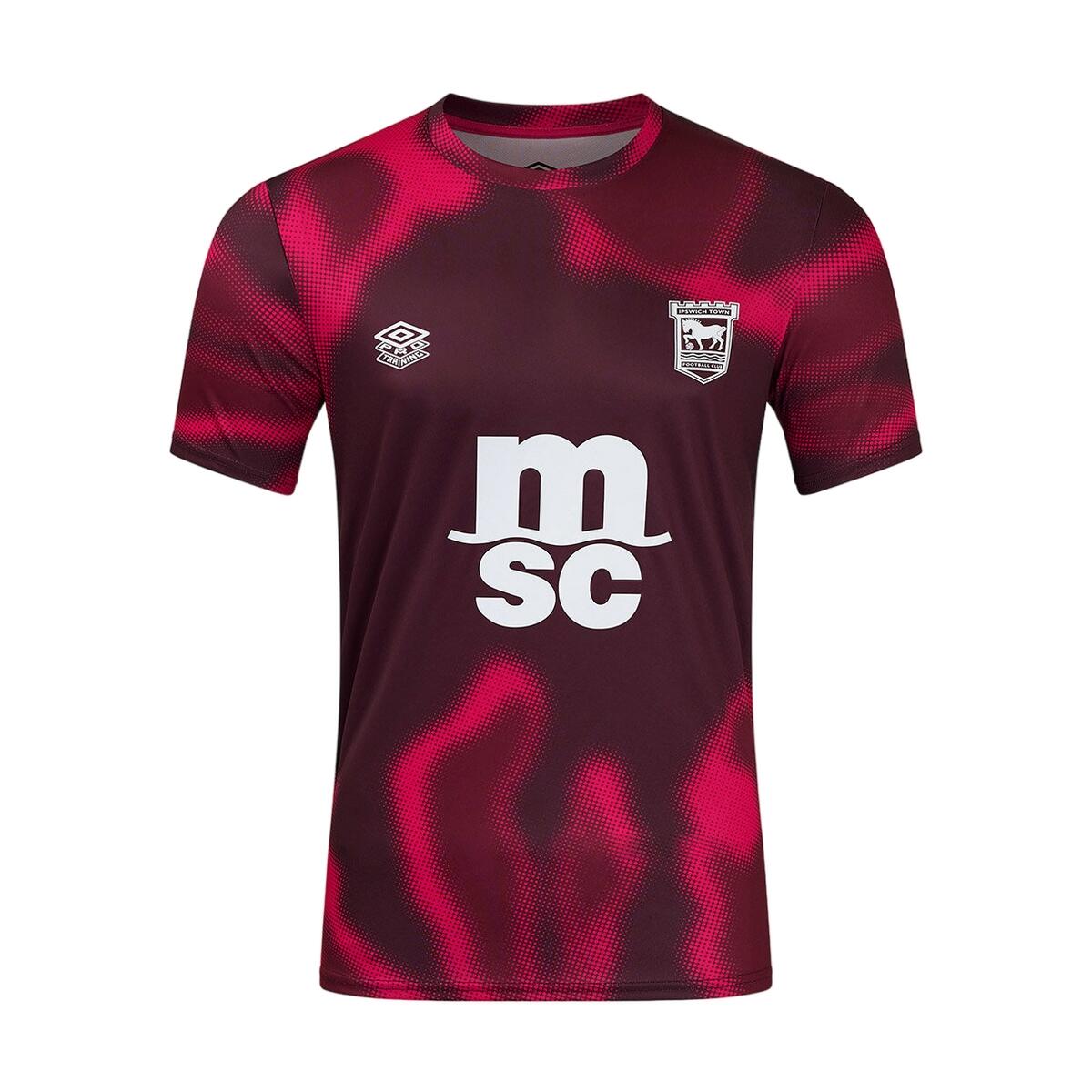 UMBRO Unisex Adult 24/25 Ipswich Town FC ShortSleeved Jersey (Fig/New Claret/Beetroot)