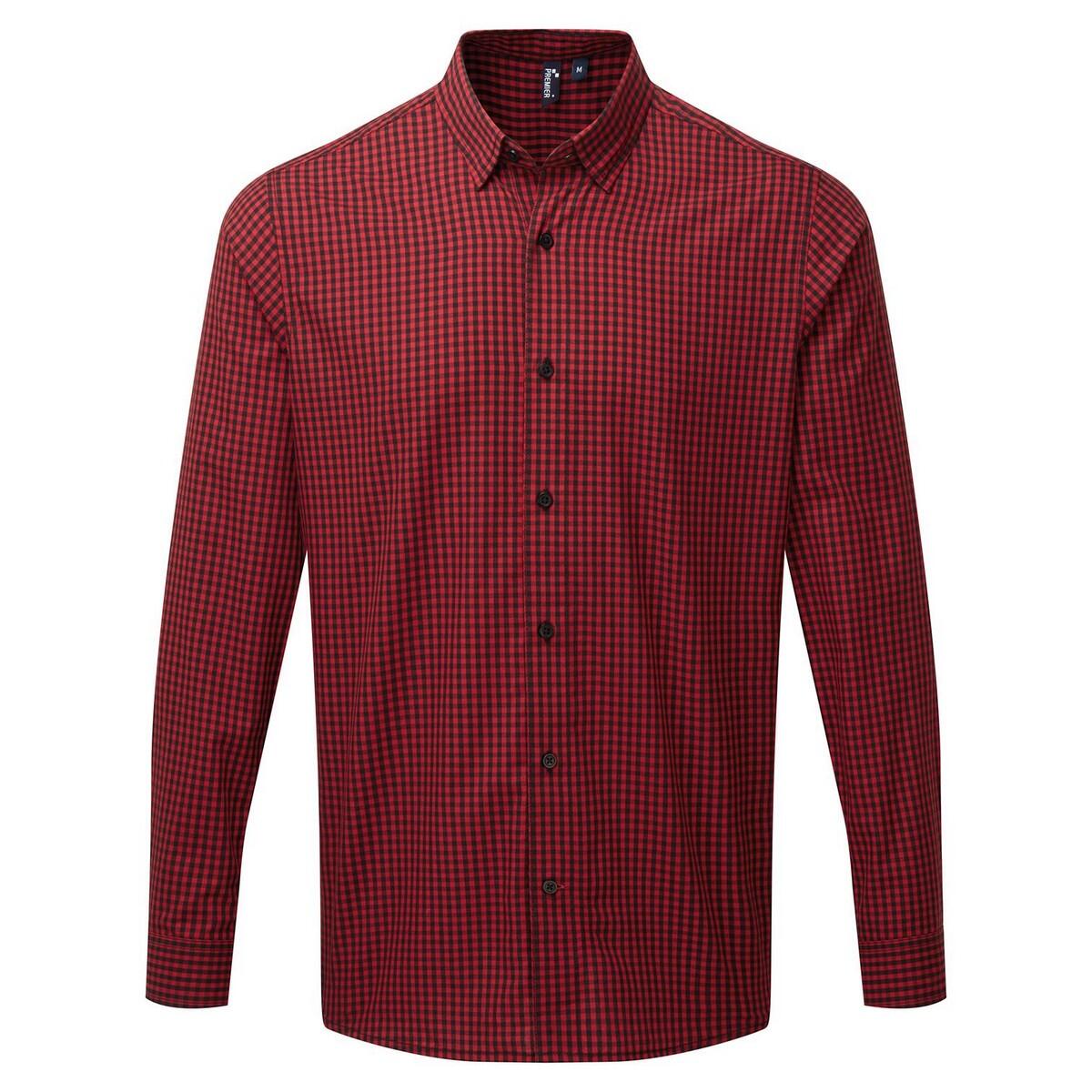 PREMIER Camicia A Quadri Manica Lunga Uomo Premier Maxton Nero Rosso