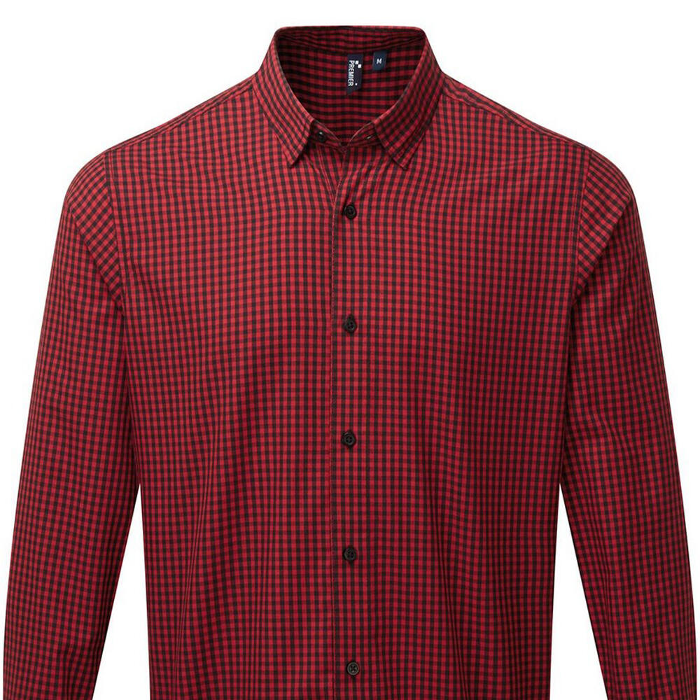 Camisa de manga comprida axadrezada Maxton para homem Preto/Vermelho 2/3
