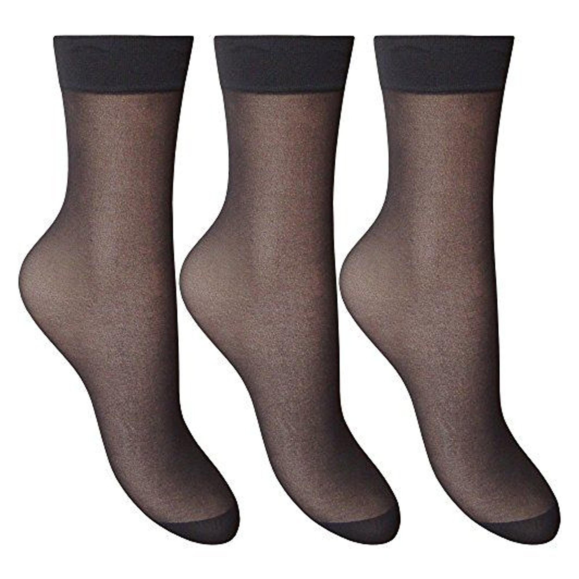 Strümpfe, knöchelhoch Damen Braunschwarz 2/3