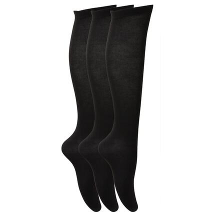 Chaussettes Hautes Unies Fille (Noir)