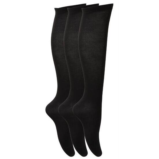 Chaussettes Hautes Unies Fille (Noir)