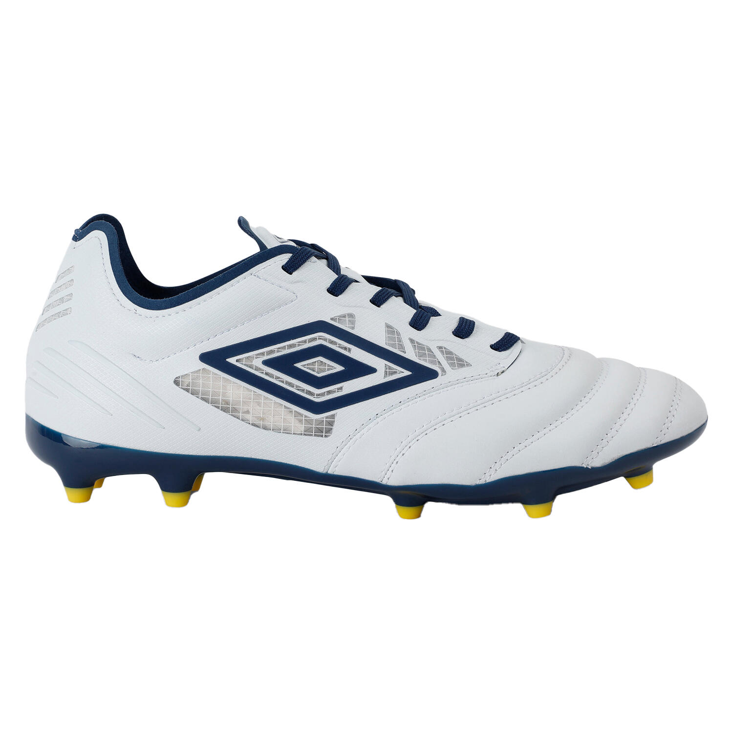 Mens Tocco IV Premier Firm Ground Football Boots (White/Poseidon/Blazing Yellow) 3/4