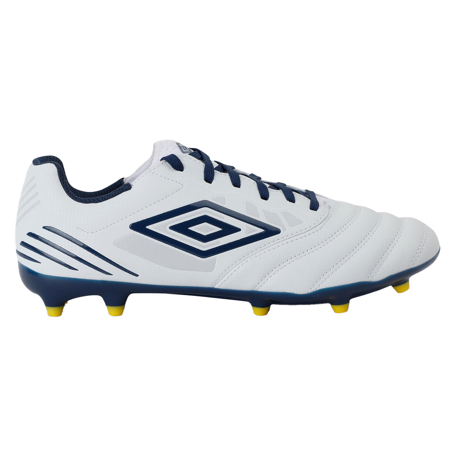 Scarpe Da Calcio Uomo Umbro Tocco IV Club FG Bianco Poseidone Giallo Fiamma 3/4