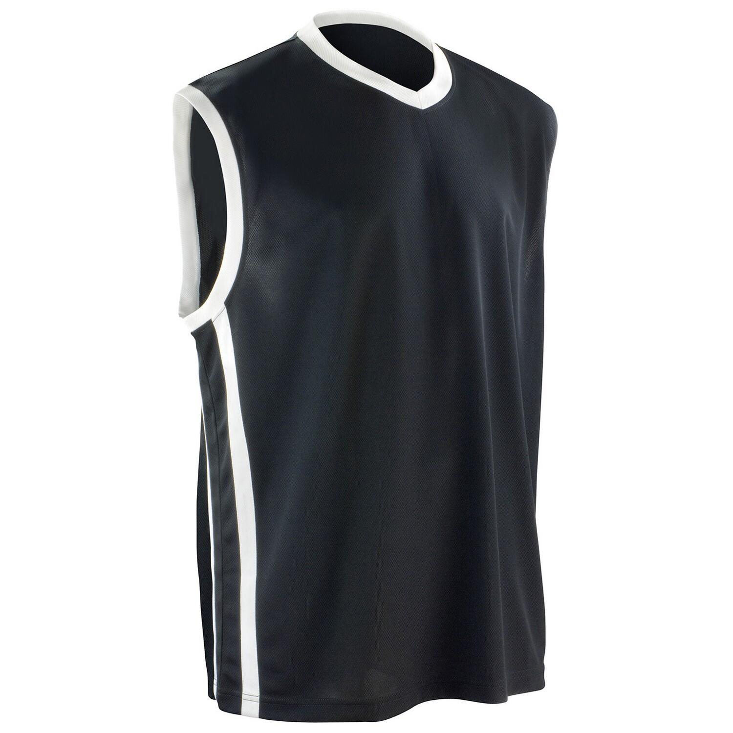 SPIRO Mens Basketball Top (Black/White)