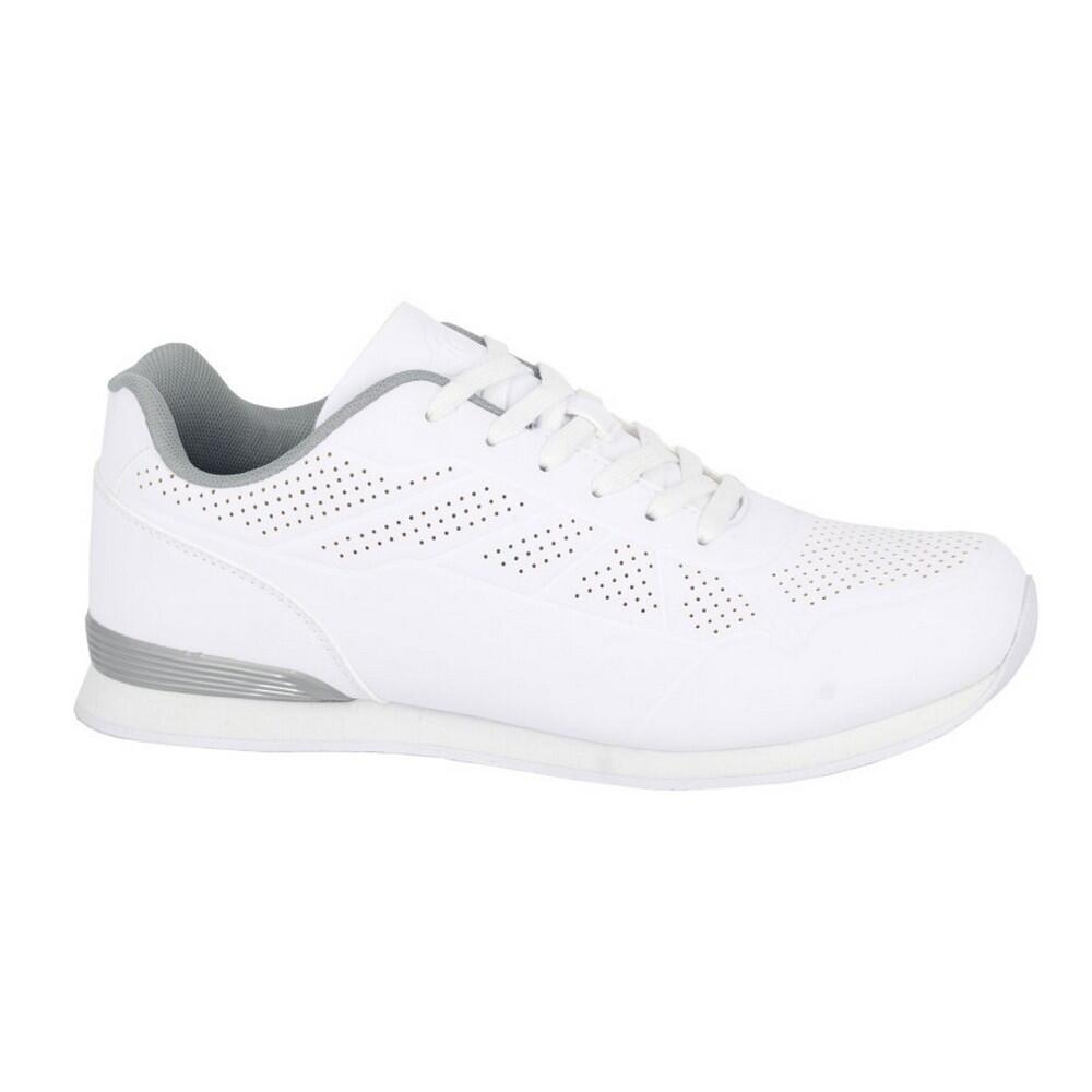 Mens Penalty Lace Up Bowling Shoes (White/Grey) 1/3