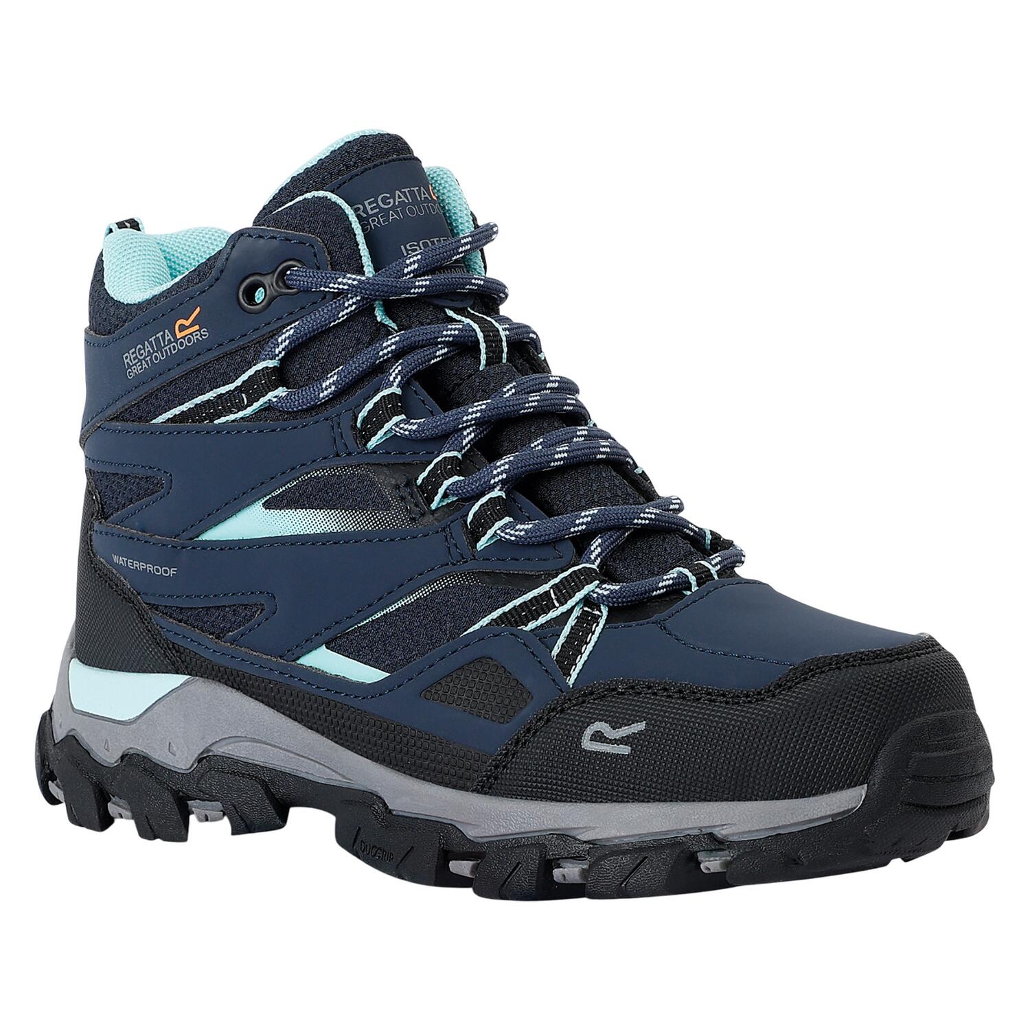 REGATTA Childrens/Kids Holcombe III Walking Boots (Navy/Aruba Blue)