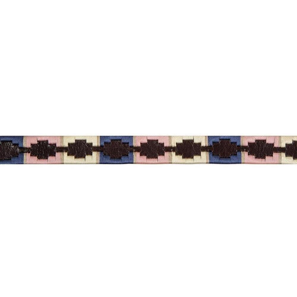 AUBRION Drover Polo Leather Belt (Navy/Pink/Cool)