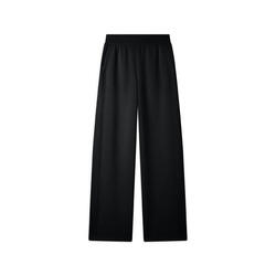 Pantalon à jambes larges en molleton de viscose côtelée