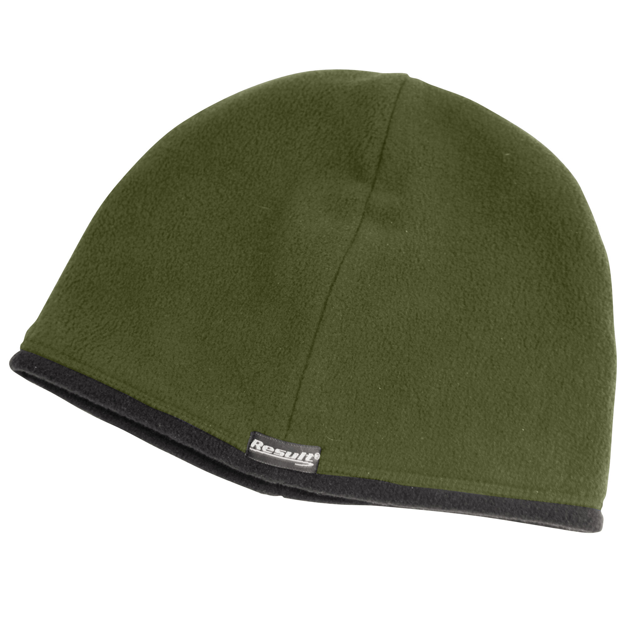 Unisex Winter Essentials Reversible Microfleece Bob Hat (Olive / Black) 2/3