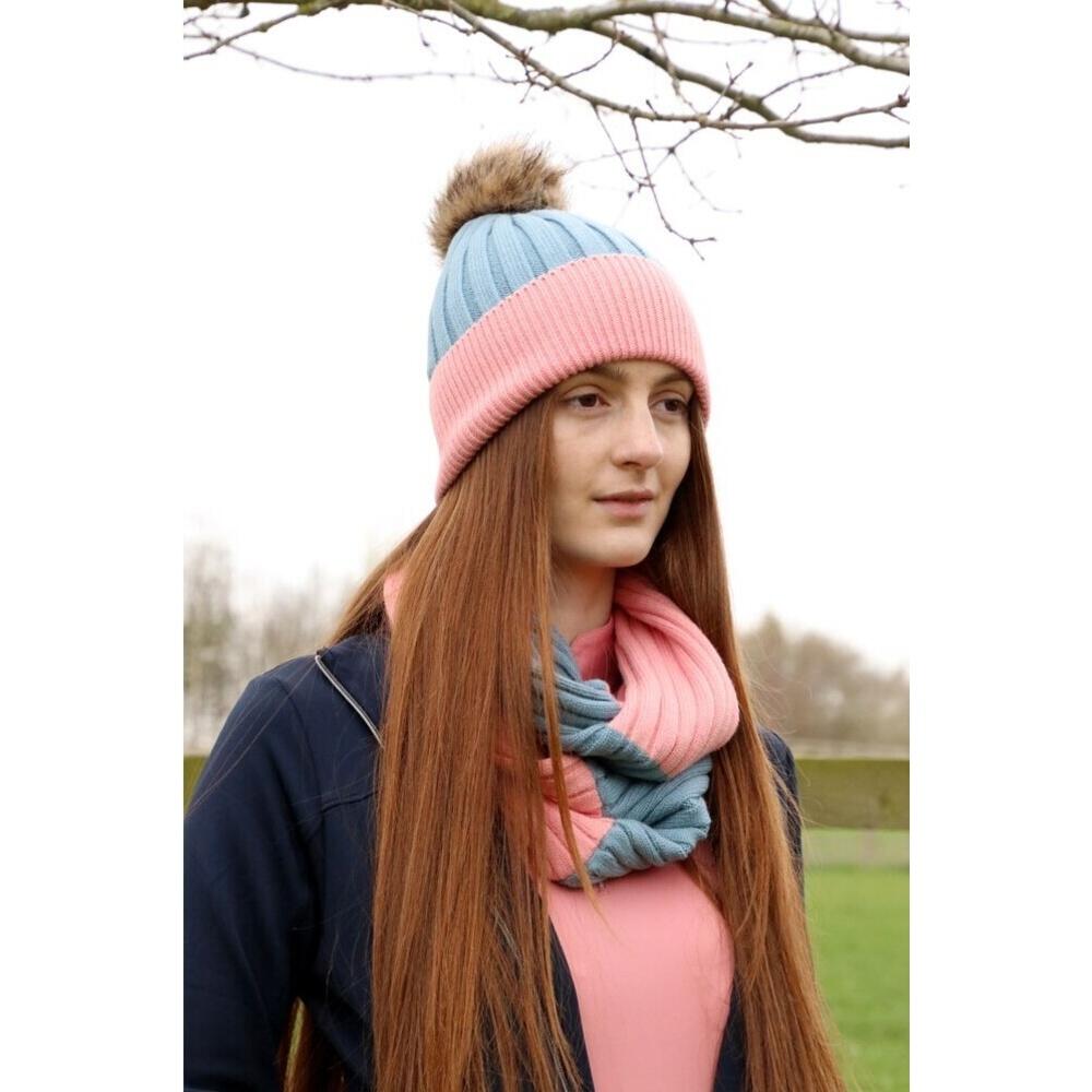 Womens/Ladies Synergy Luxury Snood (Aqua Blue/Rose) 2/2