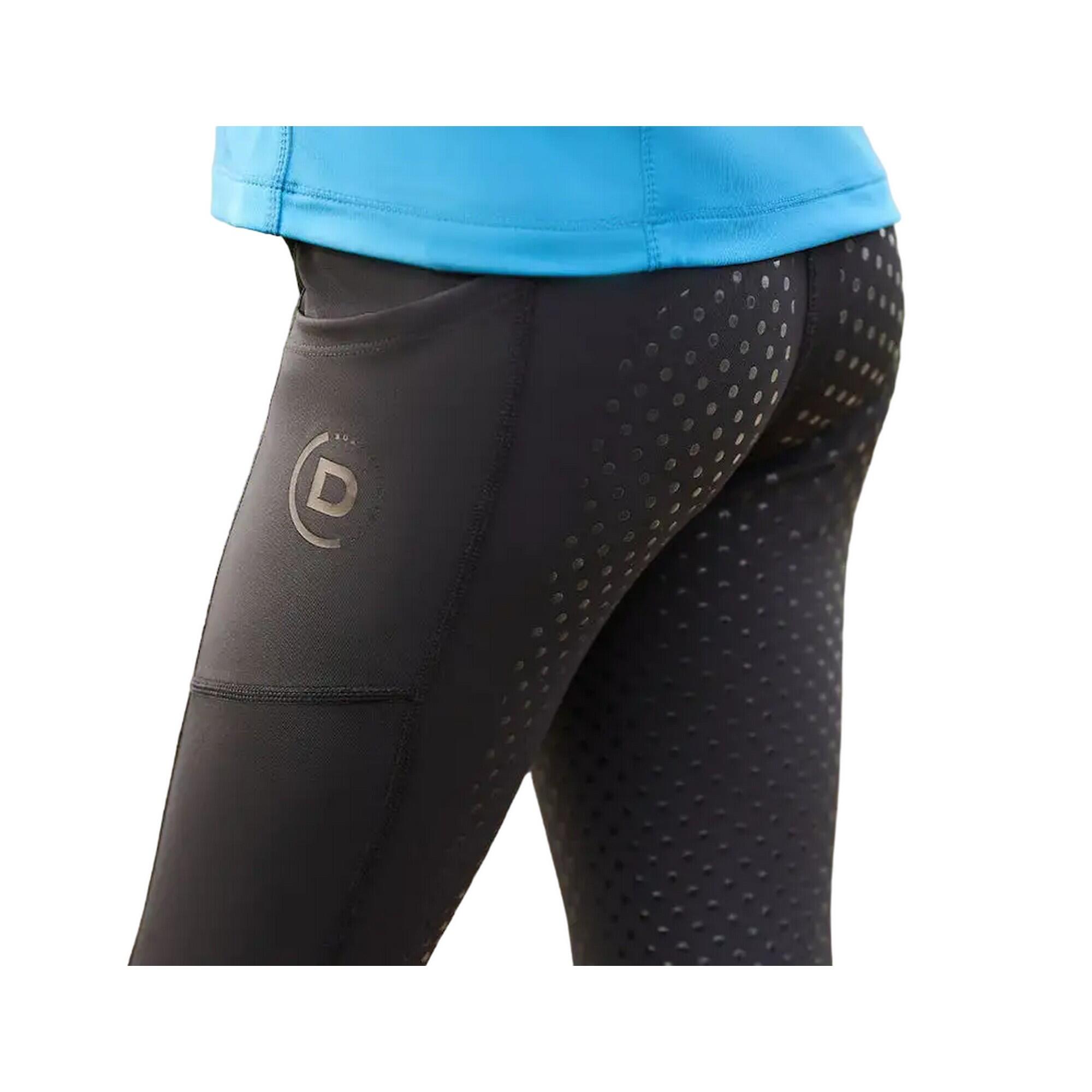 Childrens/Kids Everyday Horse Riding Tights (Black) 3/4