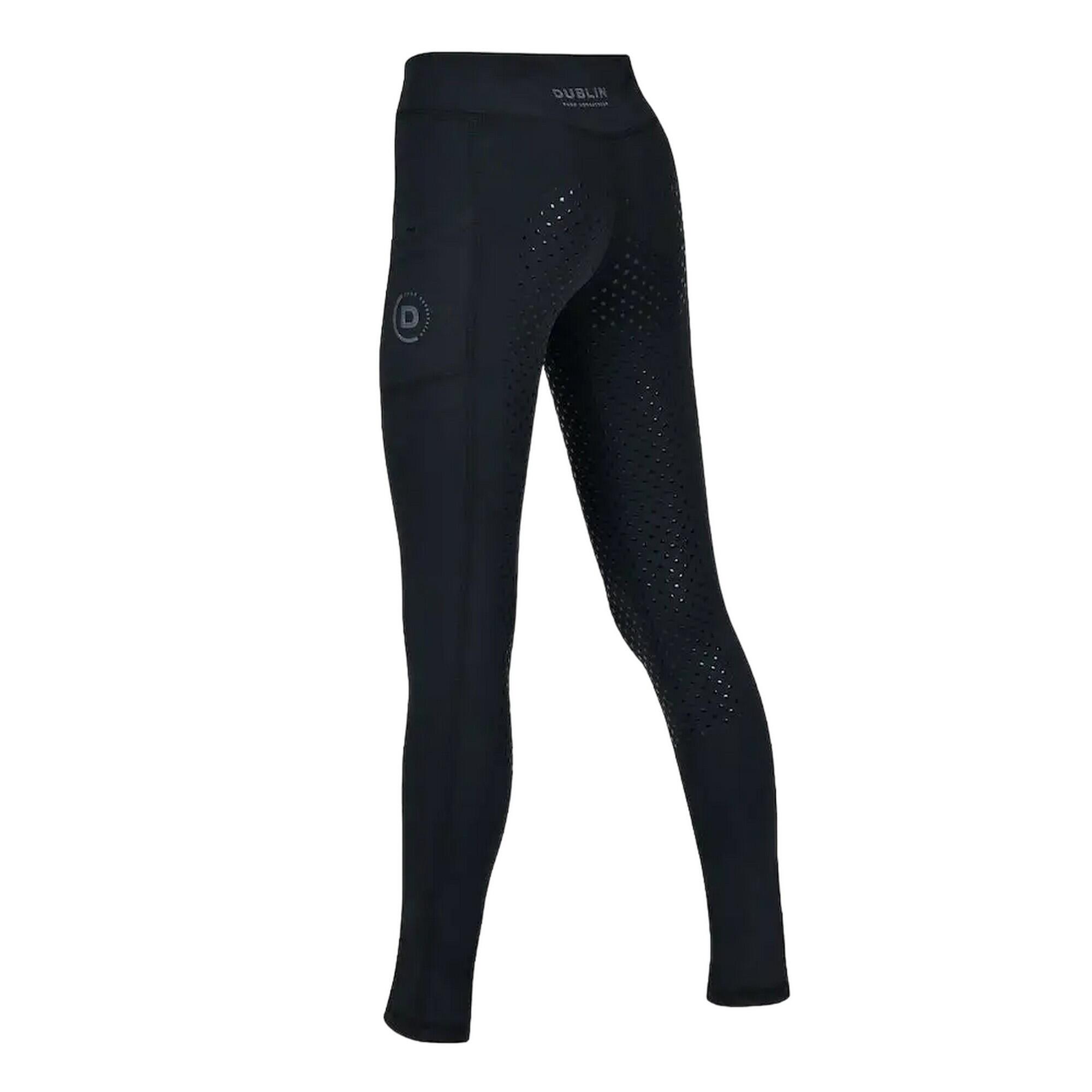 Childrens/Kids Everyday Horse Riding Tights (Black) 2/4