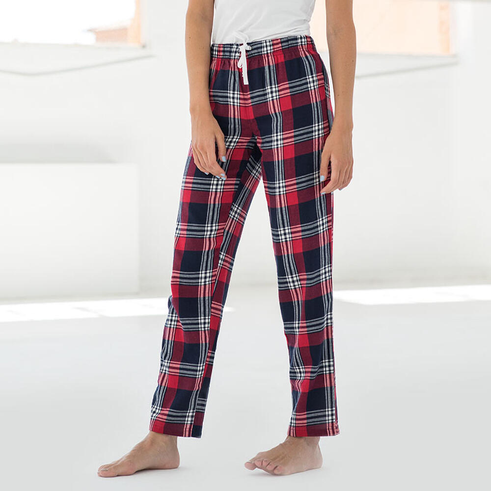 Skinnifit Womens/Ladies Tartan Lounge Pants (Red/Navy Check) 2/3