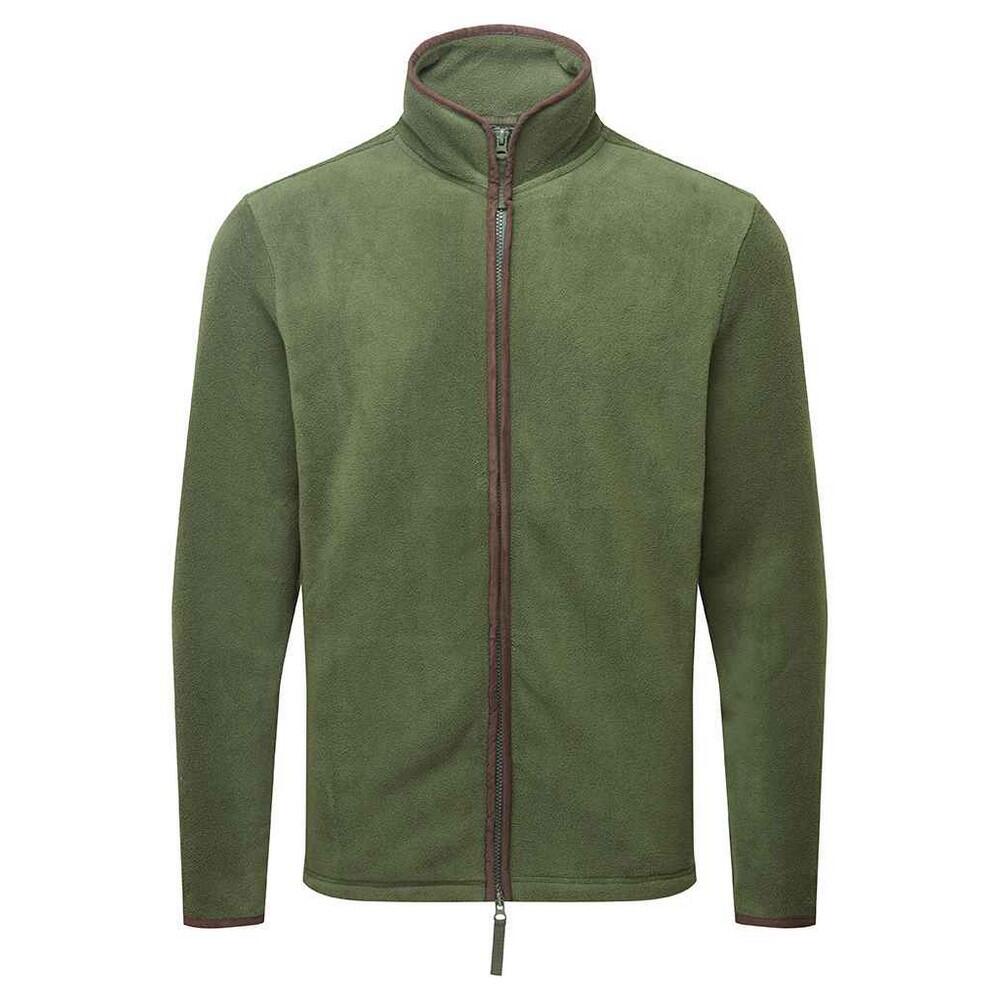 PREMIER Mens Artisan Fleece Jacket (Moss Green/Brown)