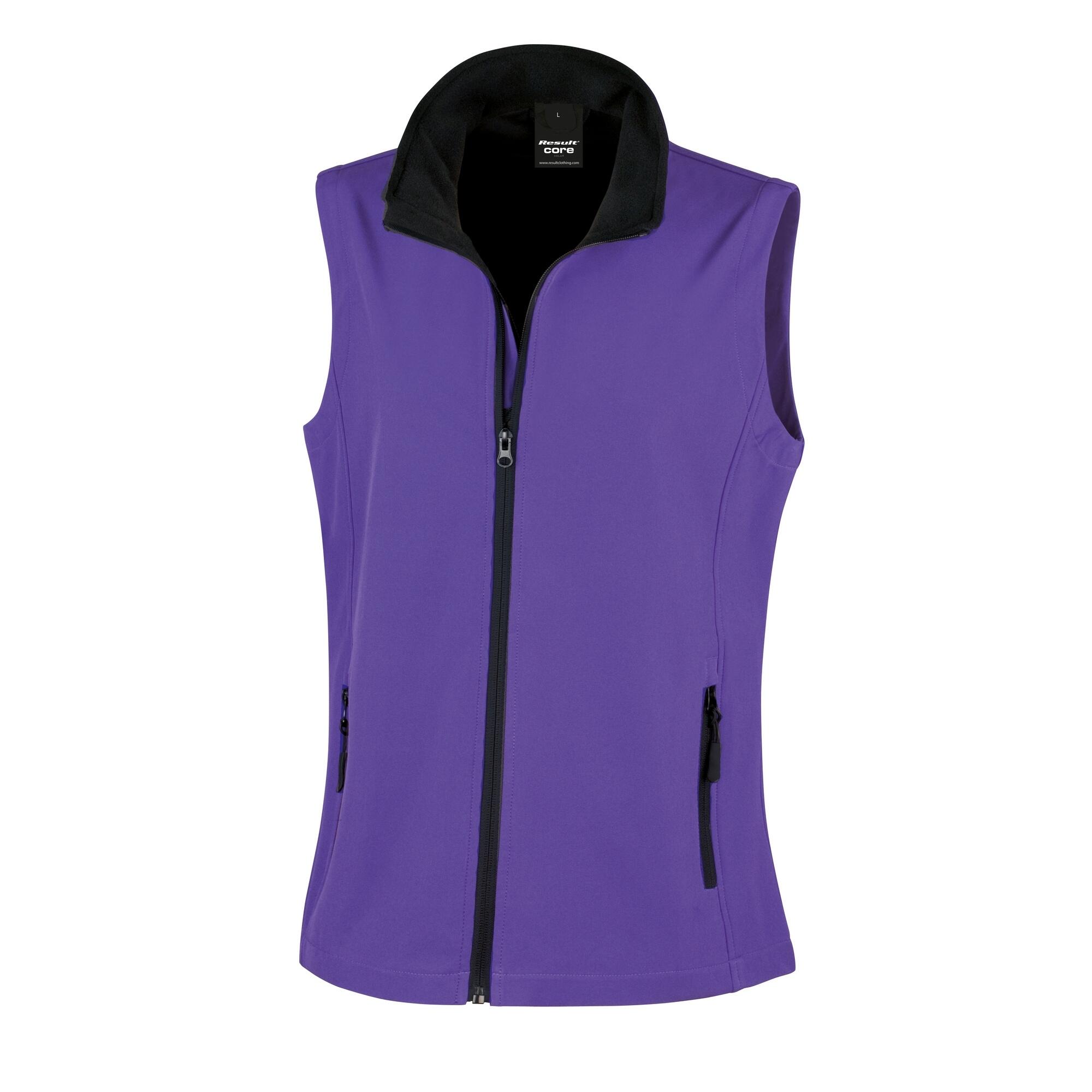 Core Giacca Senza Maniche Softshell Donna Result Viola/Nero 2/3