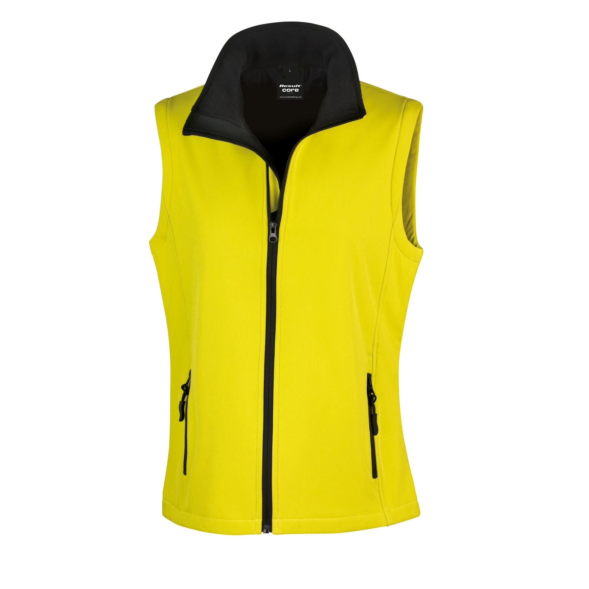 Core Giacca Senza Maniche Softshell Donna Result Giallo/Nero 2/3