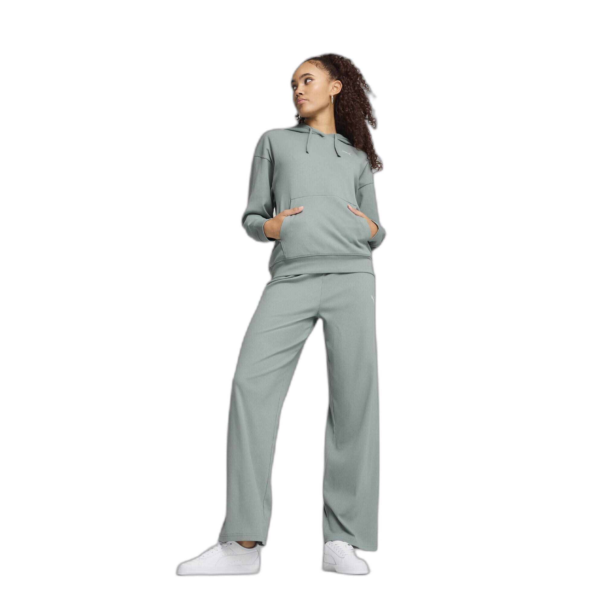 Pantalon côtelé taille haute femme Puma ESS Elevated 3/5