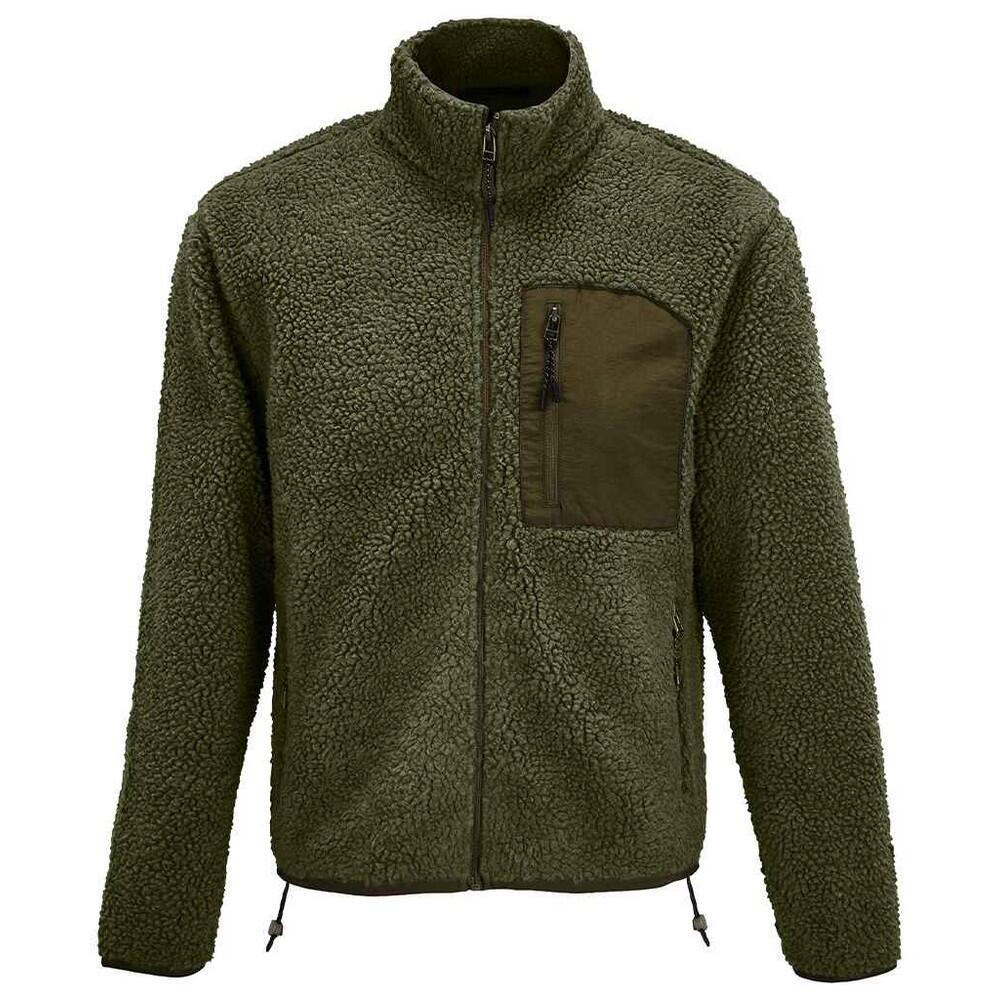 SOL'S Unisex Adult Fury Sherpa Fleece Jacket (Army/Dark Army)