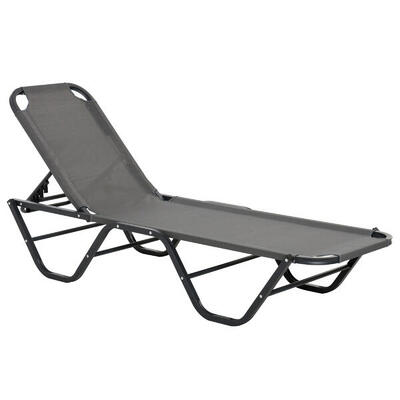 Outsunny Lettino Prendisole in Alluminio Reclinabile a 5 Livelli Grigio