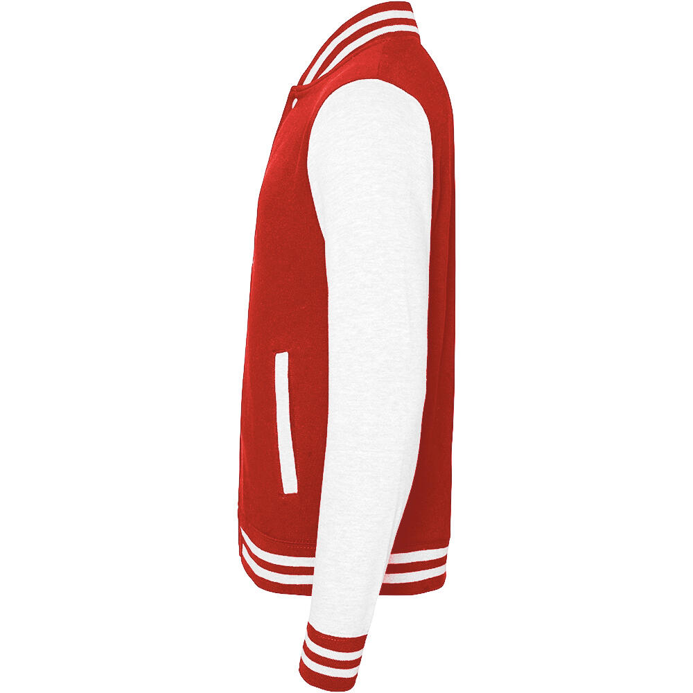 Varsity Giubbotto Unisex Awdis Rosso Fuoco/Bianco 2/2