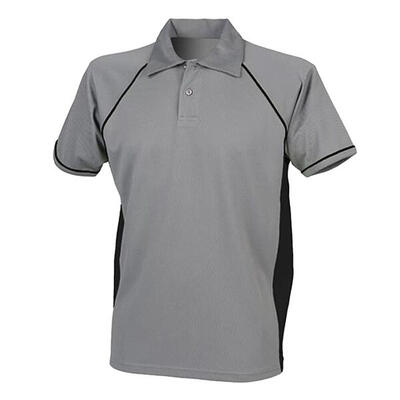 Heren performance piped poloshirt (gunmetal grijs/zwart)