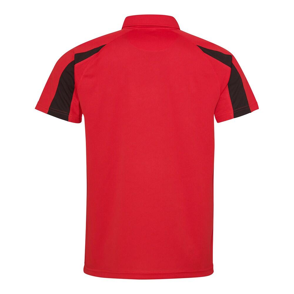 Polo Cool Contraste para Hombre Rojo Fuego, Negro Azabache 2/2