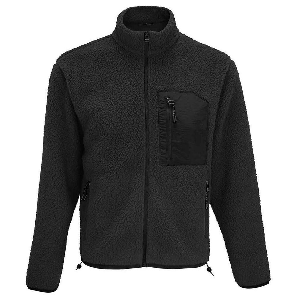 SOL'S Unisex Adult Fury Sherpa Fleece Jacket (Carbon/Grey/Black)