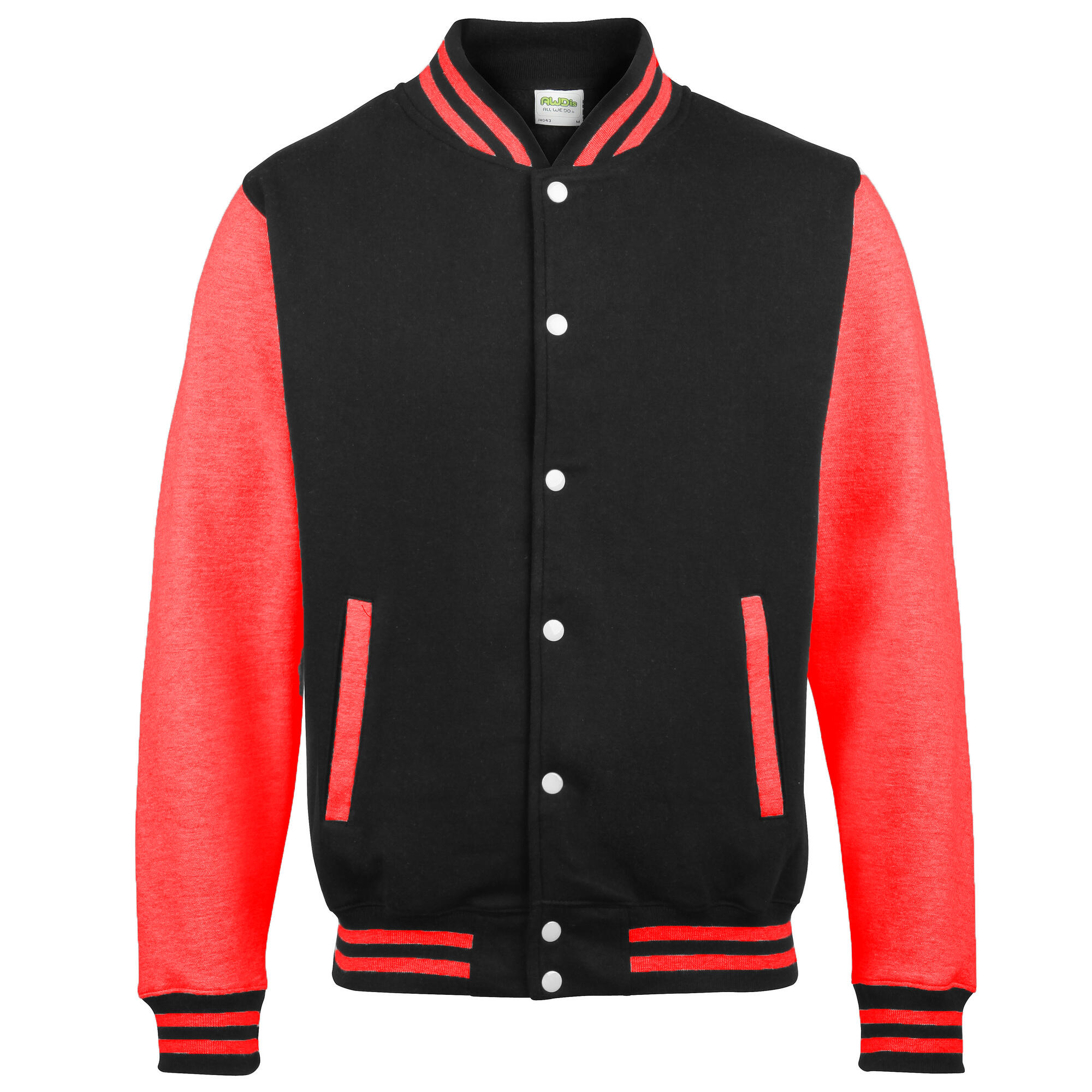 Varsity Giubbotto Unisex Awdis Nero/Rosso Fuoco 2/3