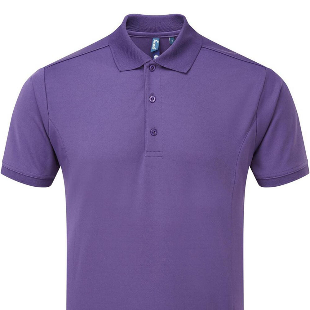 Camisa pólo Coolchecker para homem (Roxo) 2/3